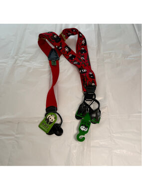 Vintage 90s panda bear World wildlife fund red suspenders adjustable costume OS